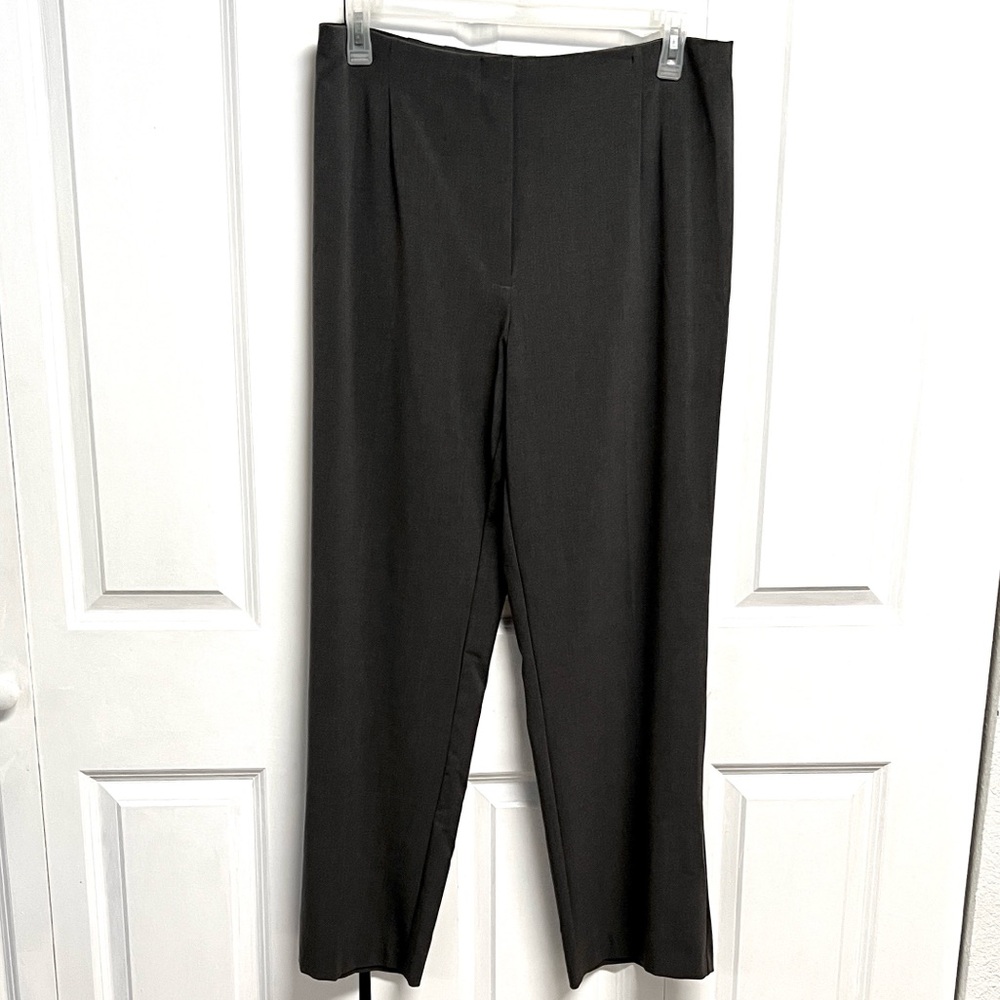 Laura Scott Black Pull-On Straight Leg Trousers Pants Size 16